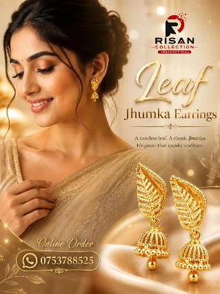 Leaf Jhumka Earrings